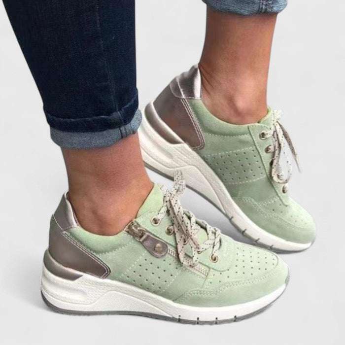Women's Wedge Sneakers - Green