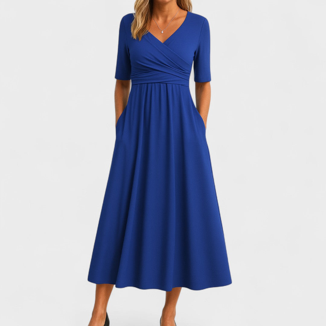Quinn Women's V Neck Wrap Midi Dress 3