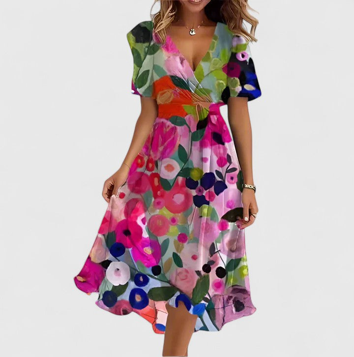 Rachel Women's Floral Wrap Midi Dress 3