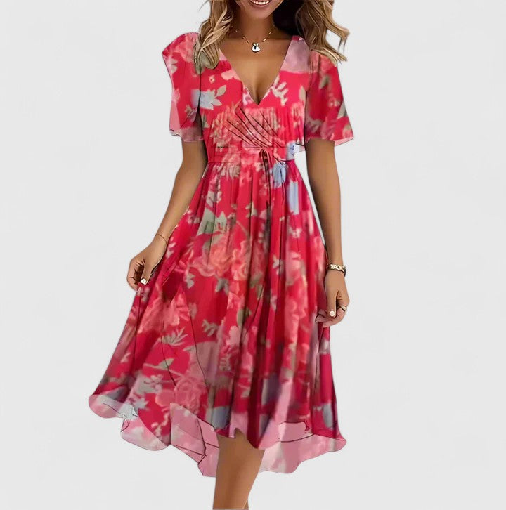 Rachel Women's Floral Wrap Midi Dress 8