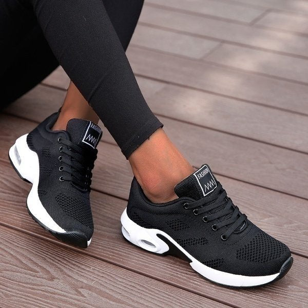 Women's Air-Cushion Running Sneakers - Black