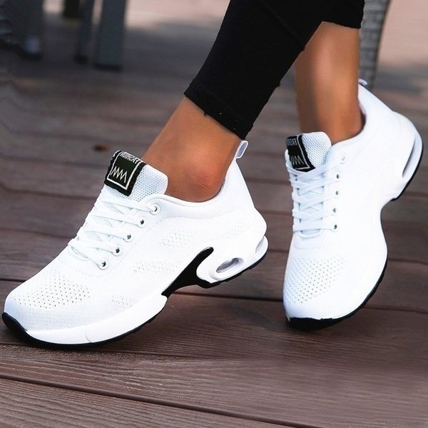 Women's Air-Cushion Running Sneakers - White