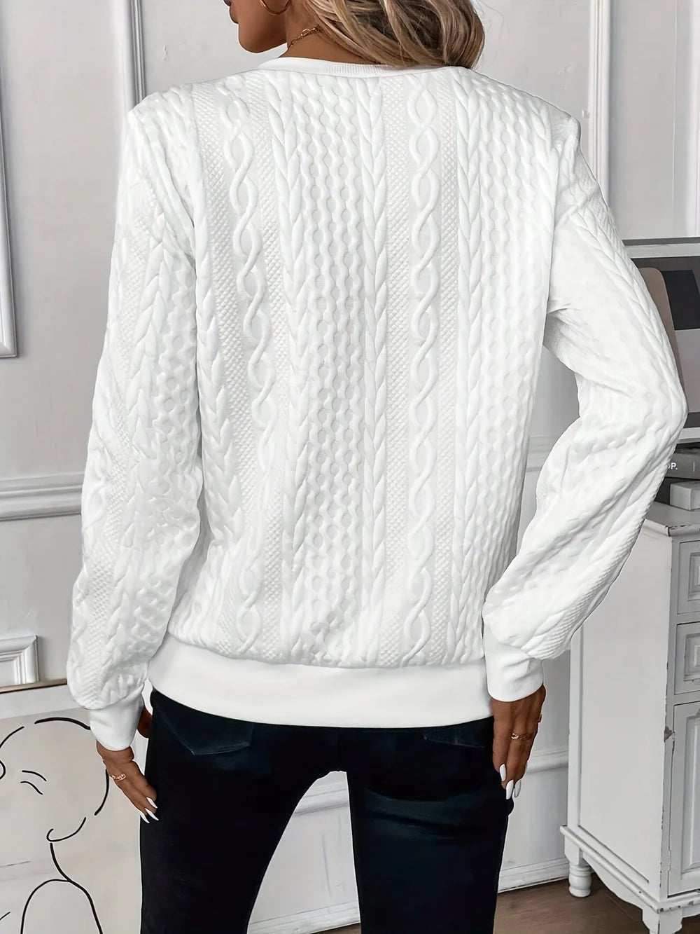 Women's Cable Knit Quarter-Zip Sweater