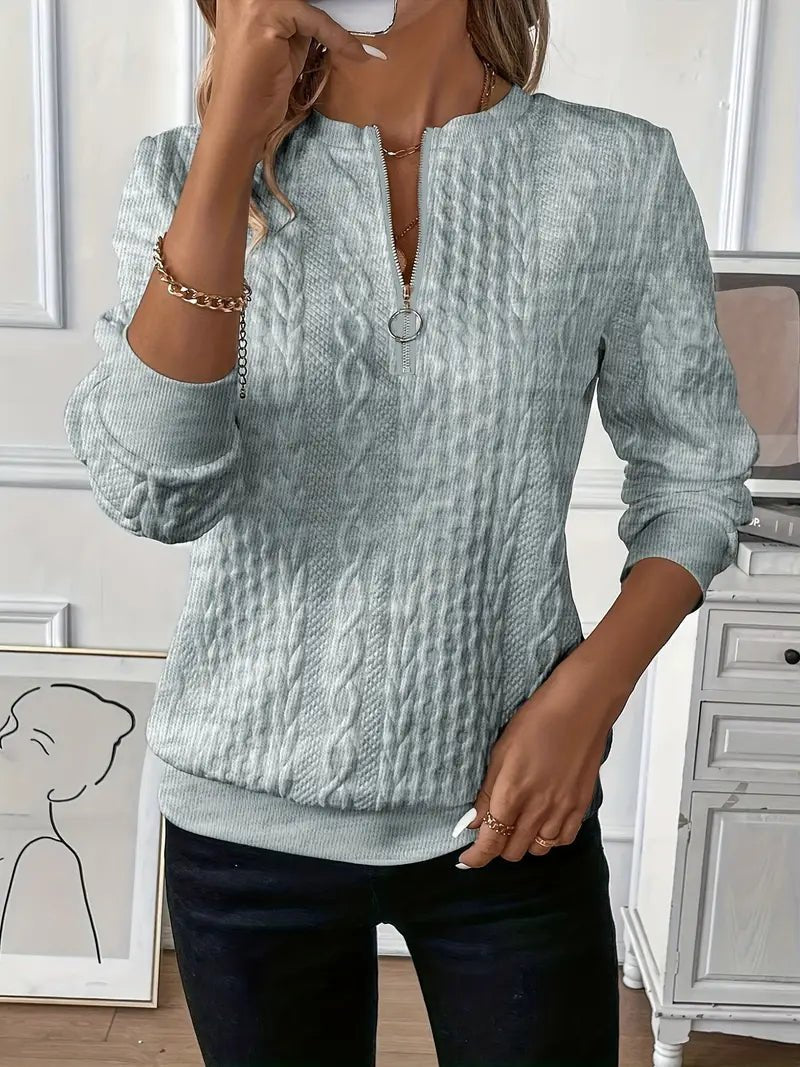 Women's Cable Knit Quarter-Zip Sweater