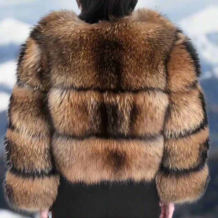 Women's Cropped Fur Jacket - XL