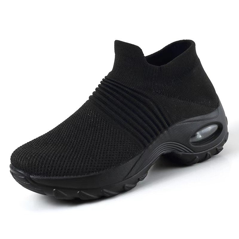 Women's Knit Platform Sneakers - All Black
