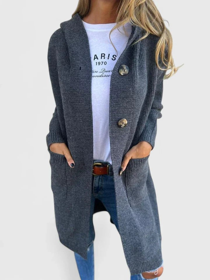 Women's Oversized Knit Cardigan - Gray