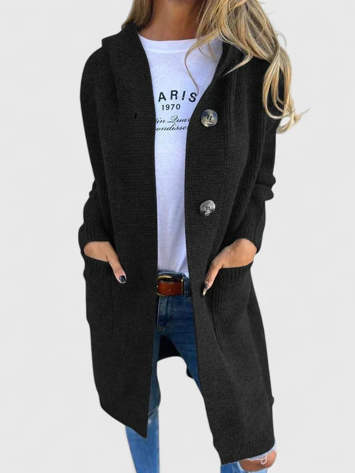 Women's Oversized Knit Cardigan - Black