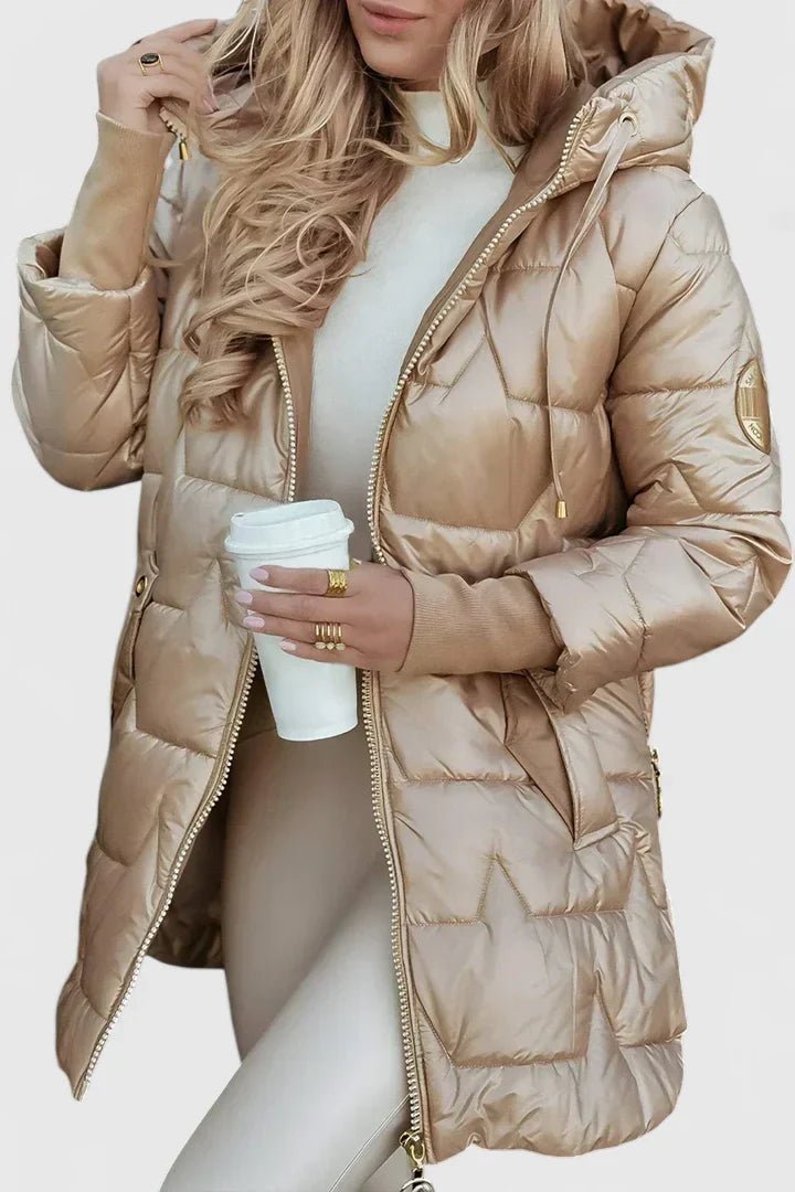 Women's Oversized Puffer Coat - Beige