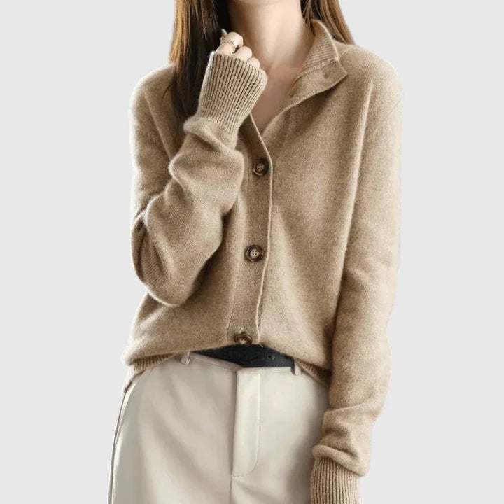 Women's Wool Cardigan - Brown