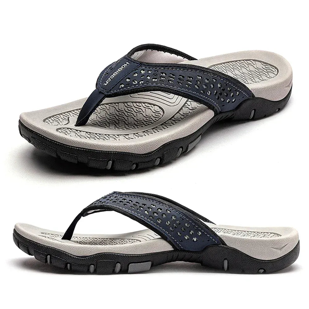 Reid Men's Leather Flip Flop Sandals 12