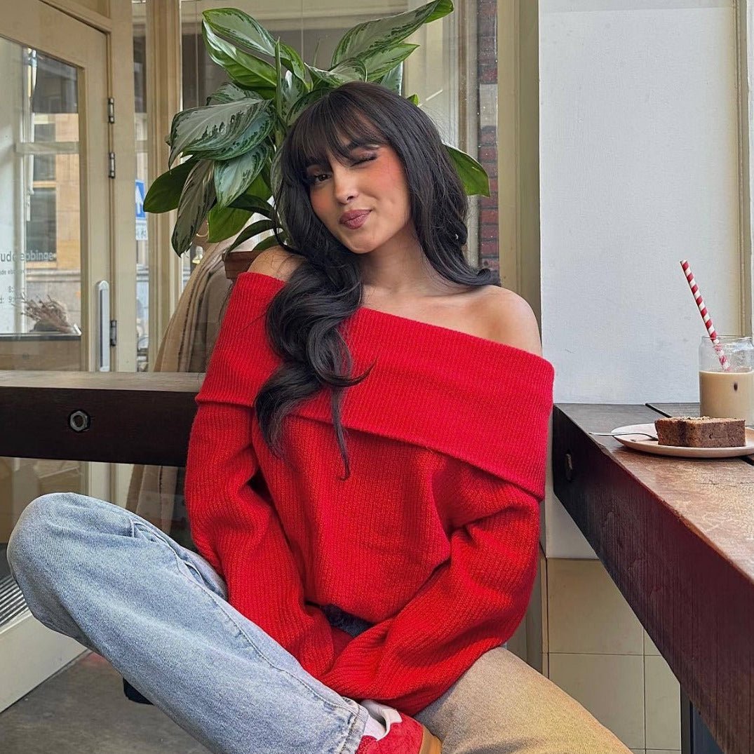 Women's Off-Shoulder Knit Sweater