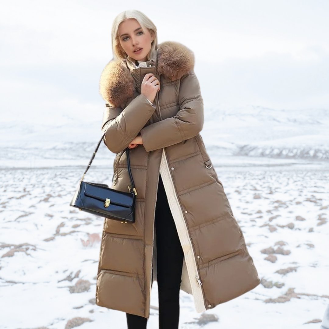 Women's Oversized Puffer Coat - Brown