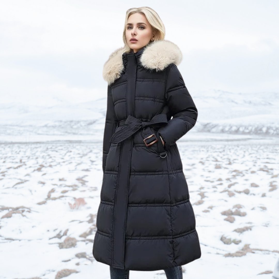 Women's Oversized Puffer Coat - Black and White
