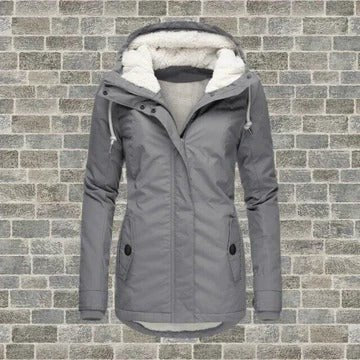 Women's Slim Hooded Parka Jacket - Gray