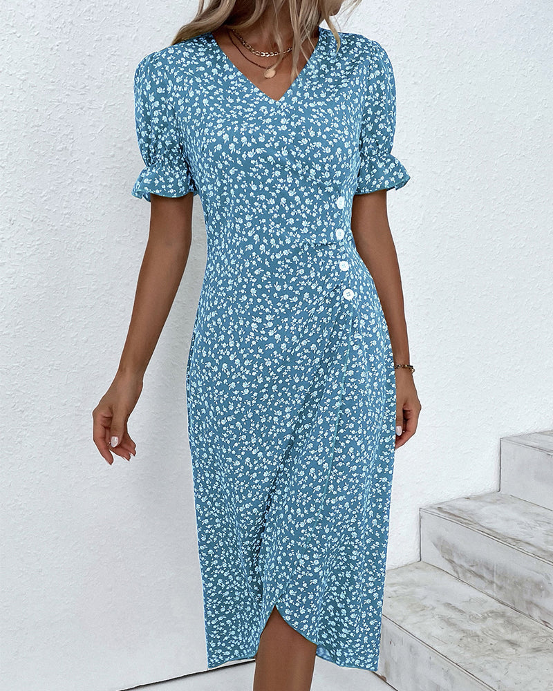 Rosie Women's Floral Wrap Midi Dress 9