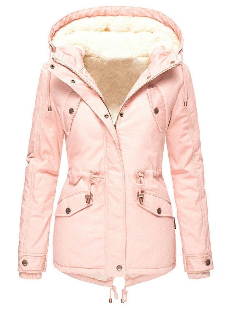 Women's Hooded Parka Jacket - Pink