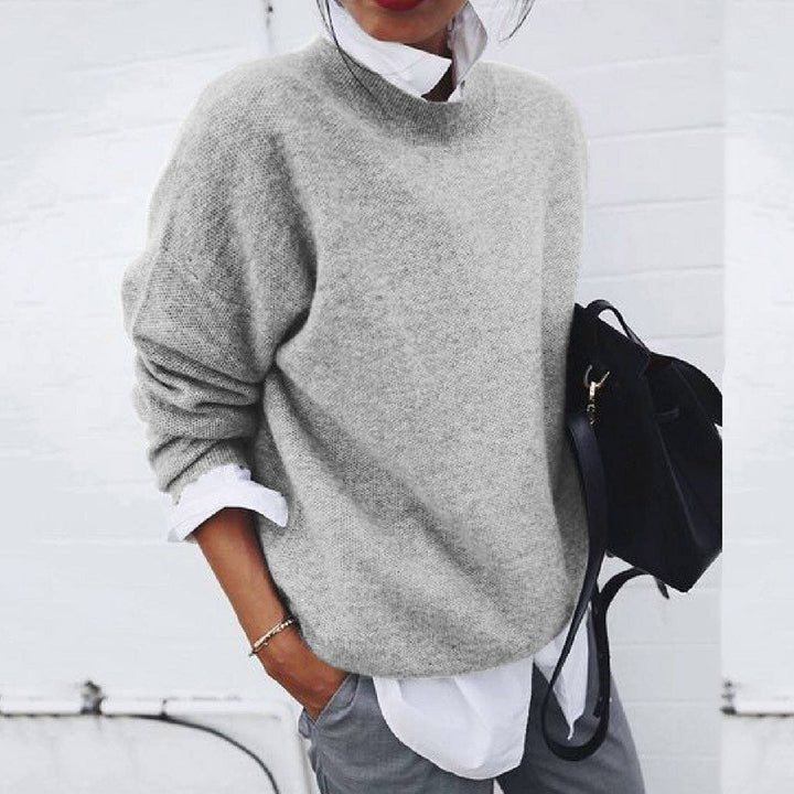 Women's Oversized Wool Sweater - Gray
