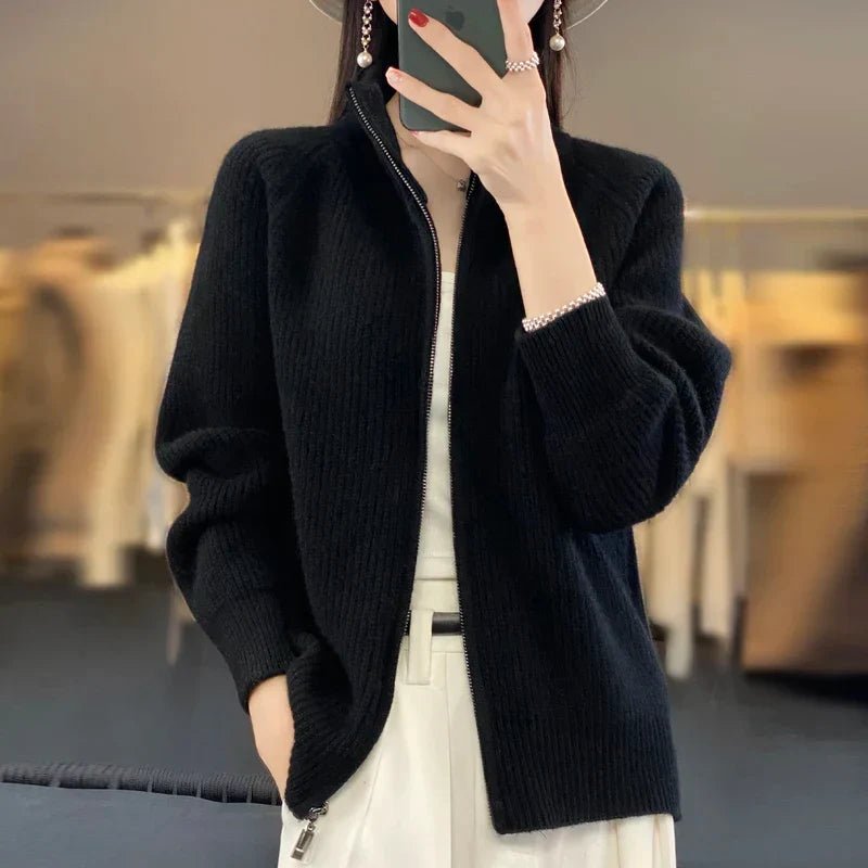 Women's Wool Cardigan - Black