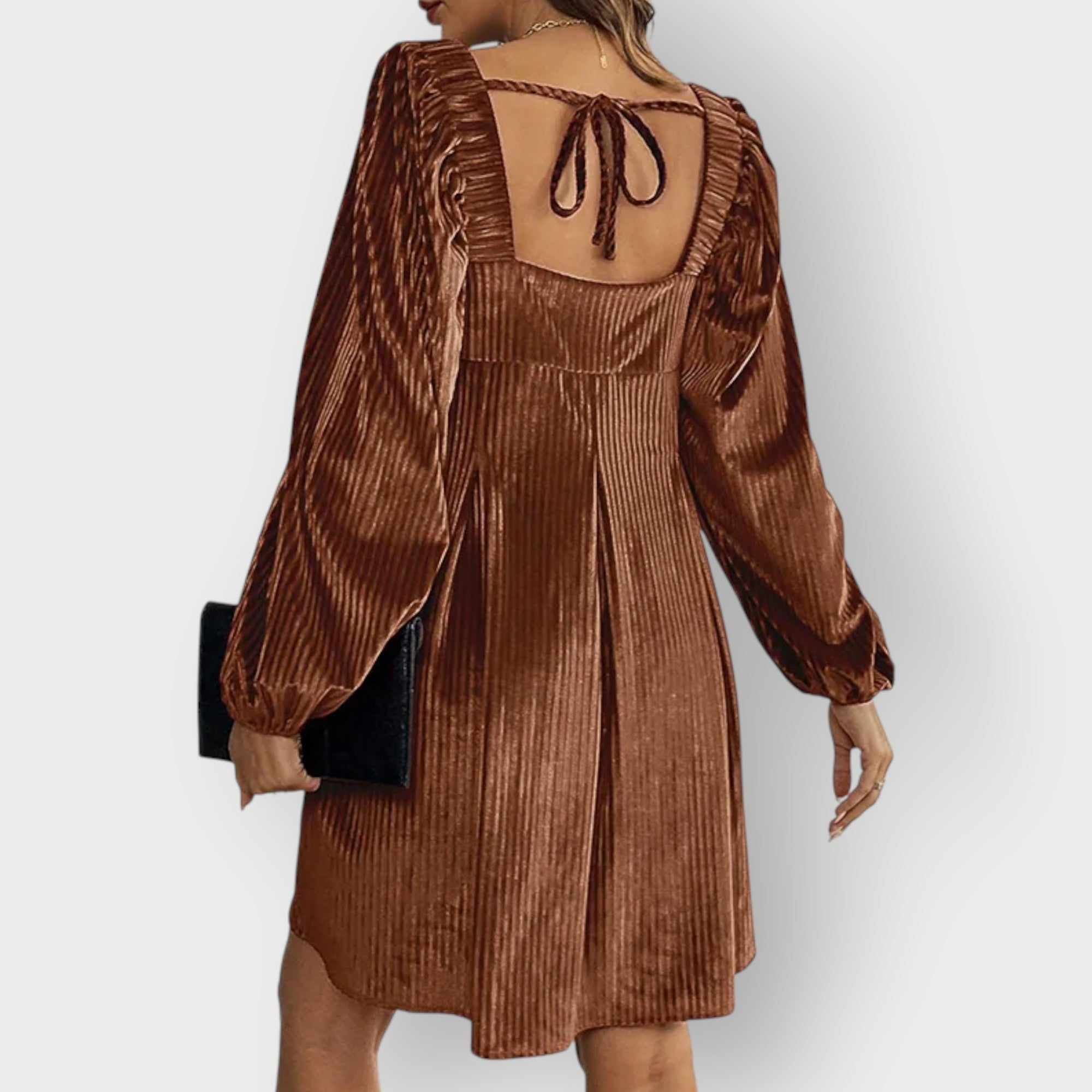 Pleated Babydoll Mini Dress