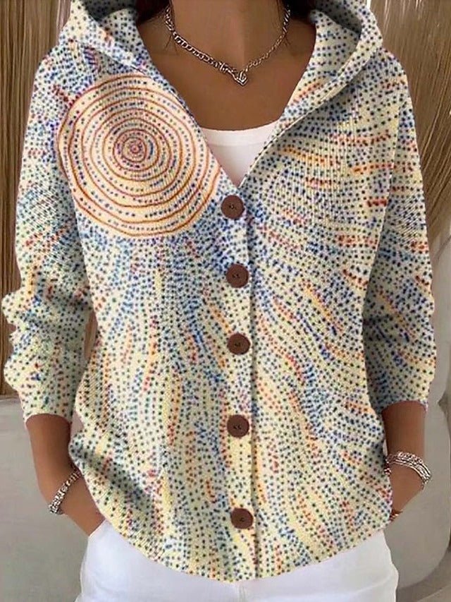 Women's Knit Hooded Cardigan - Light Yellow