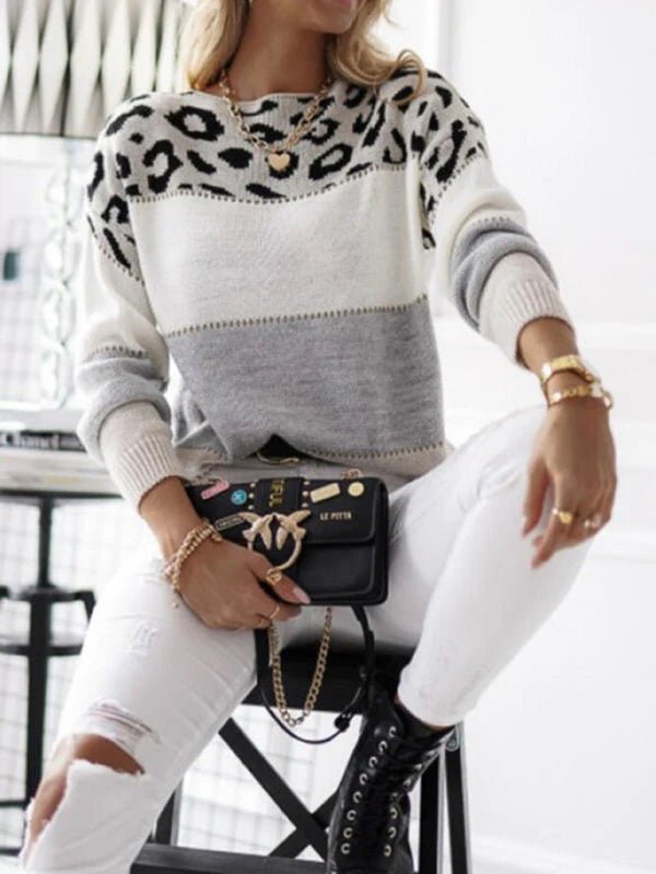Women's Leopard Knit Sweater