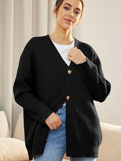 Women's Ribbed V-Neck Cardigan