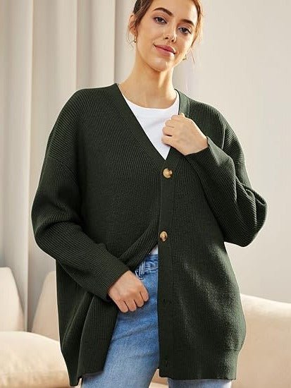Women's Ribbed V-Neck Cardigan