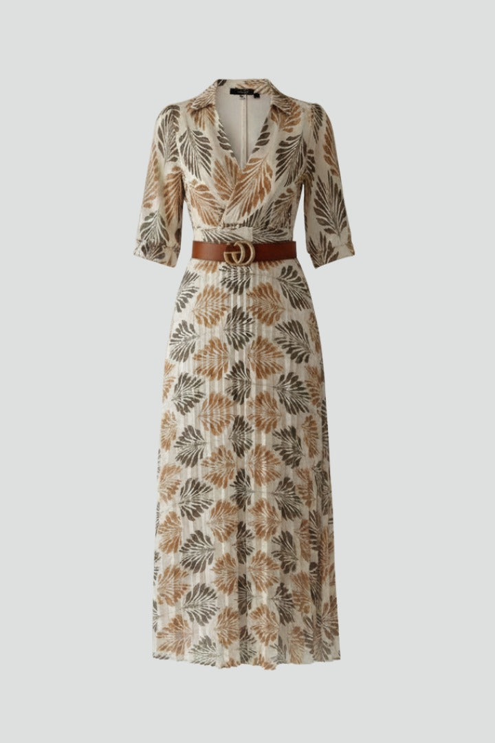 Printed Pleated Maxi Dress