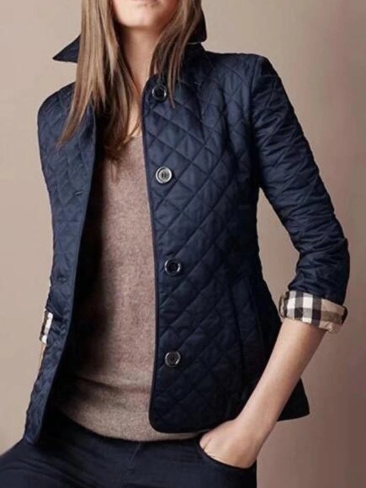 Women's Slim Quilted Jacket - Blue