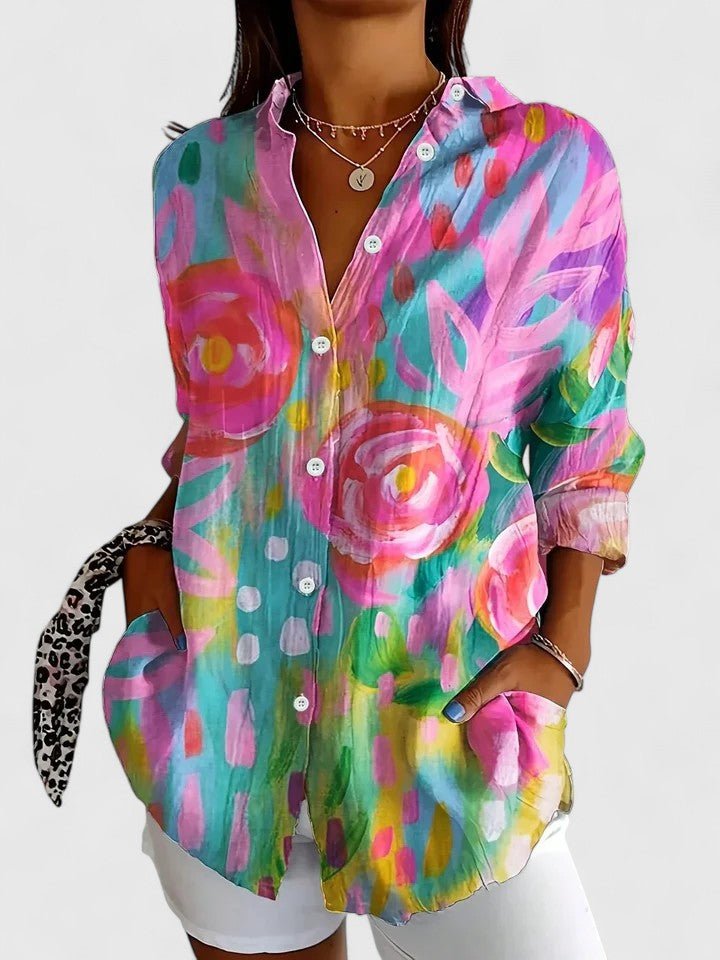 Women's Floral Blouse - Pink