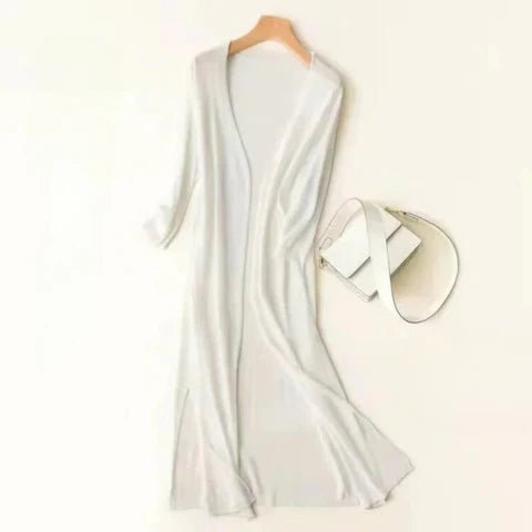 Women's Oversized Knit Duster Cardigan - White