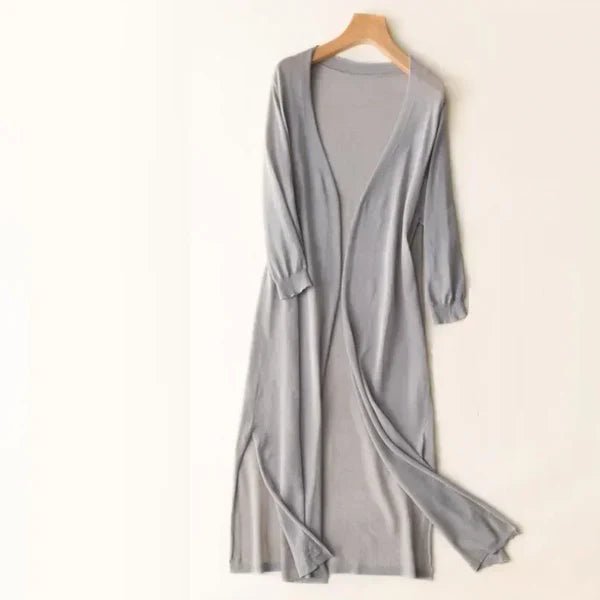 Women's Oversized Knit Duster Cardigan - Gray