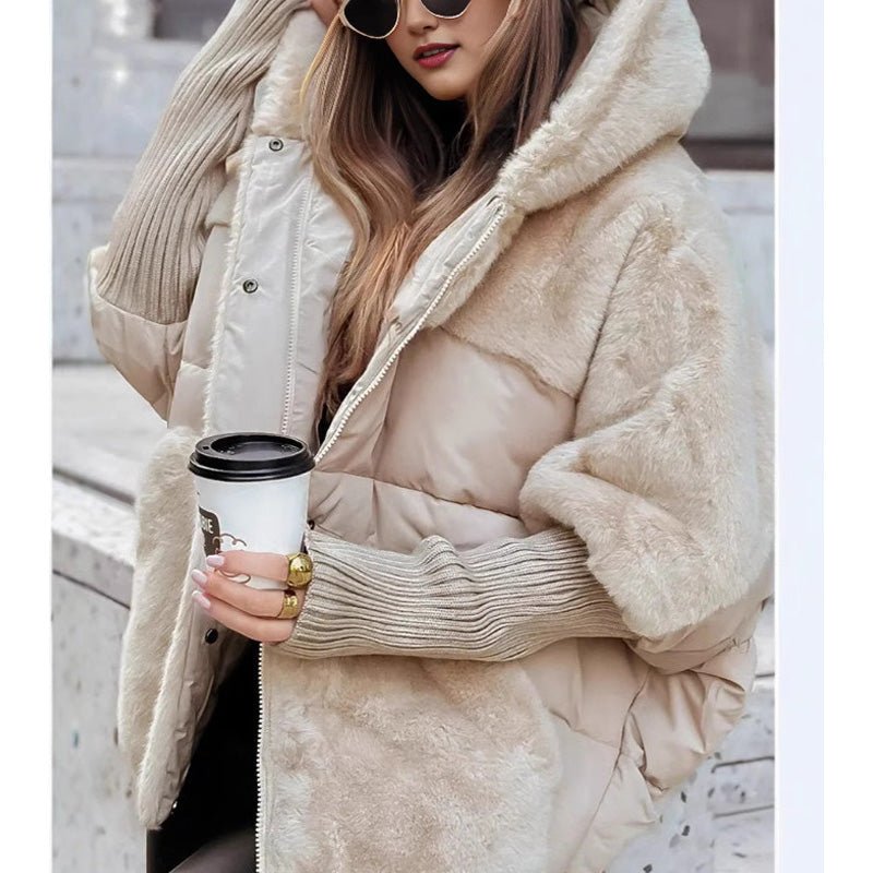 Women's Oversized Puffer Jacket - Beige
