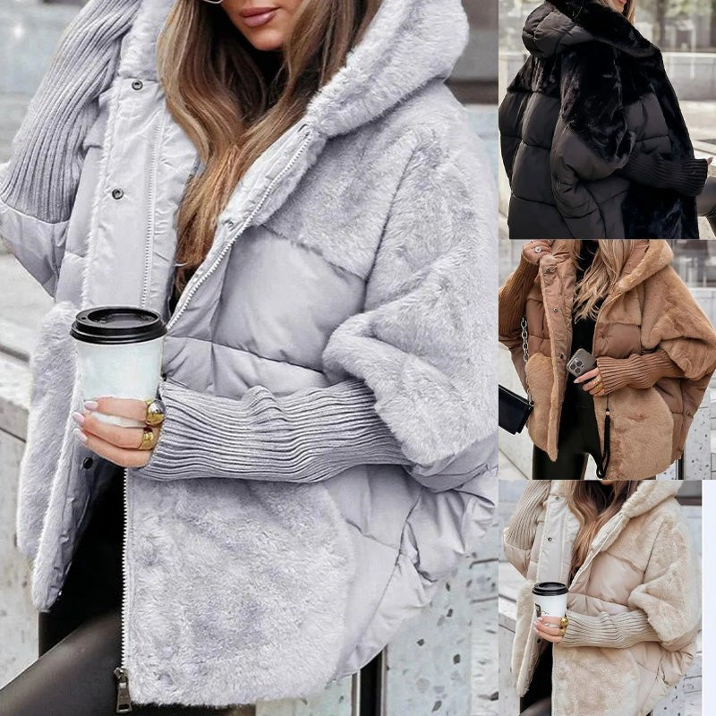 Women's Oversized Puffer Jacket - Gray