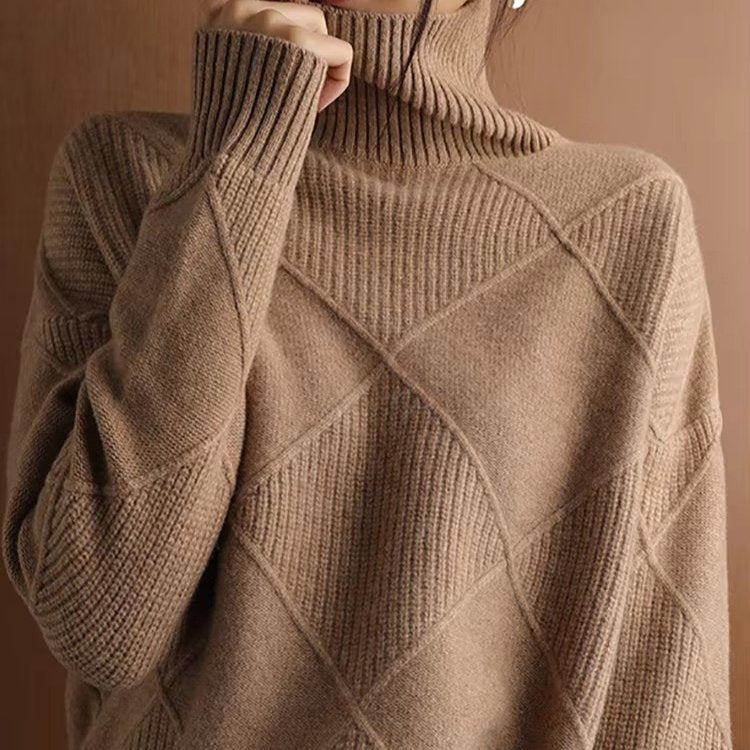 Women's Oversized Wool Turtleneck Sweater