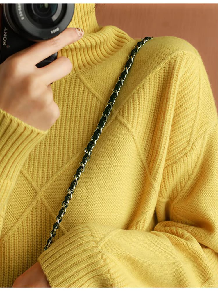 Women's Oversized Wool Turtleneck Sweater