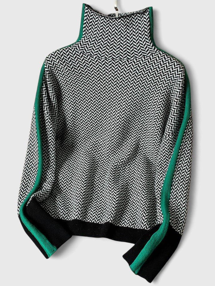 Women's Oversized Wool Turtleneck Sweater - Green