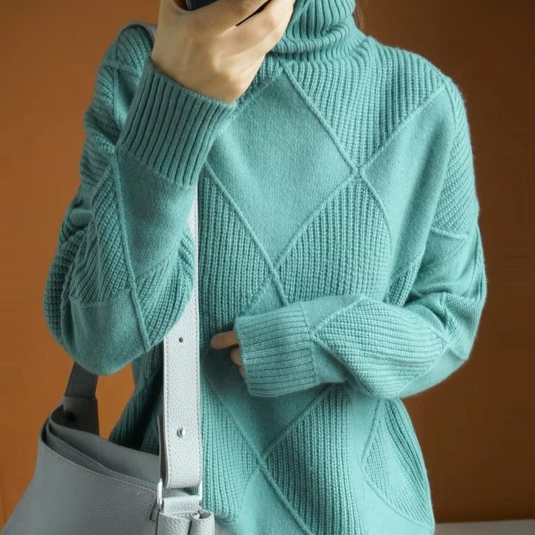 Women's Oversized Wool Turtleneck Sweater