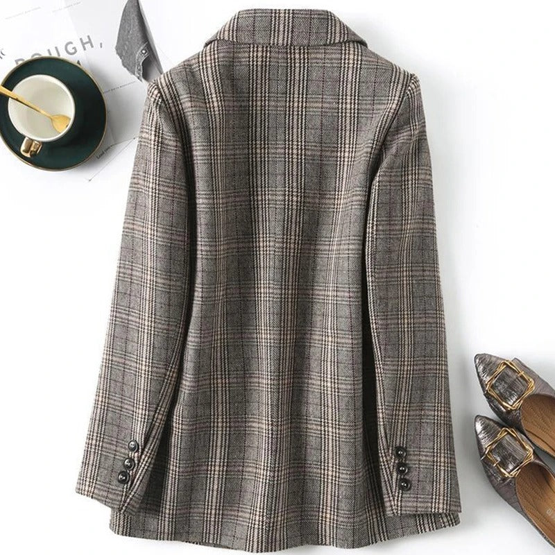 Sienna Women's Checked Wool Blazer 3