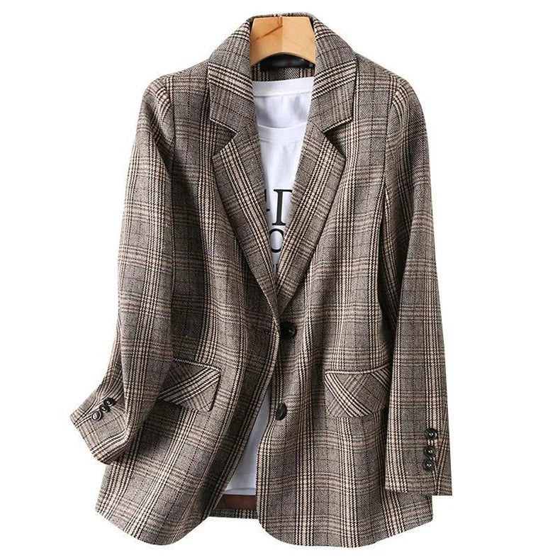 Sienna Women's Checked Wool Blazer 4