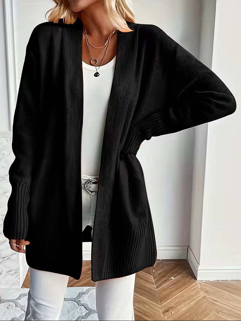Women's Oversized Knit Cardigan - Black