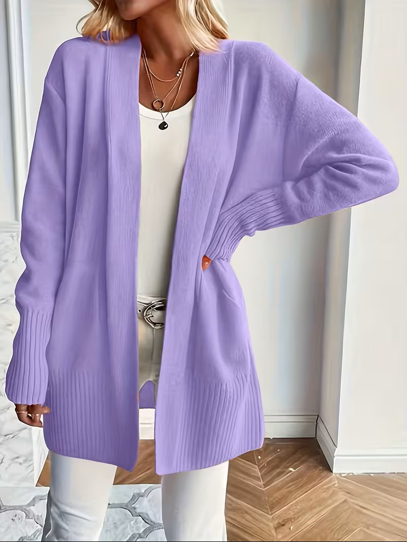 Women's Oversized Knit Cardigan - Violet