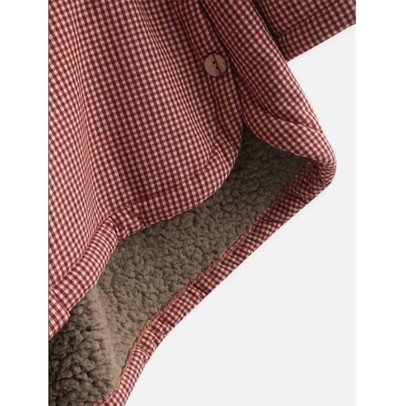 Women's Oversized Plaid Hooded Faux Fur Coat