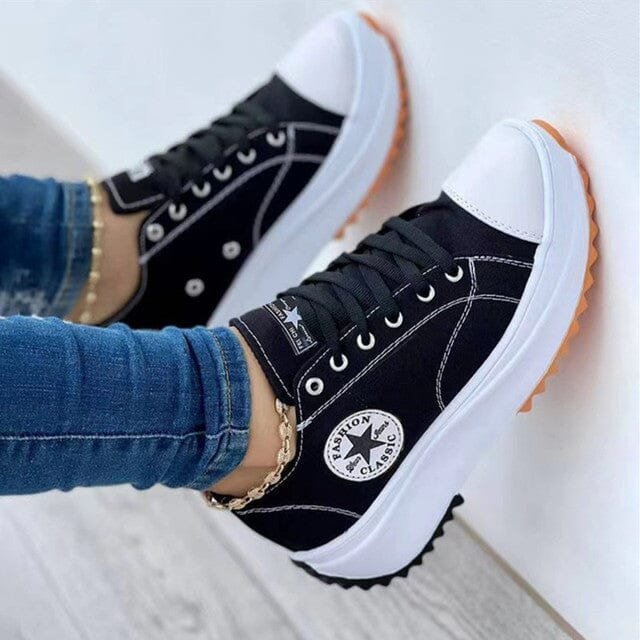Women's Platform Sneakers - Black