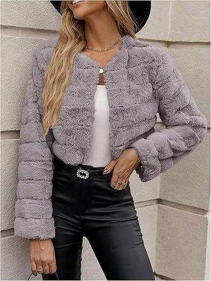 Women's Faux Fur Cropped Jacket