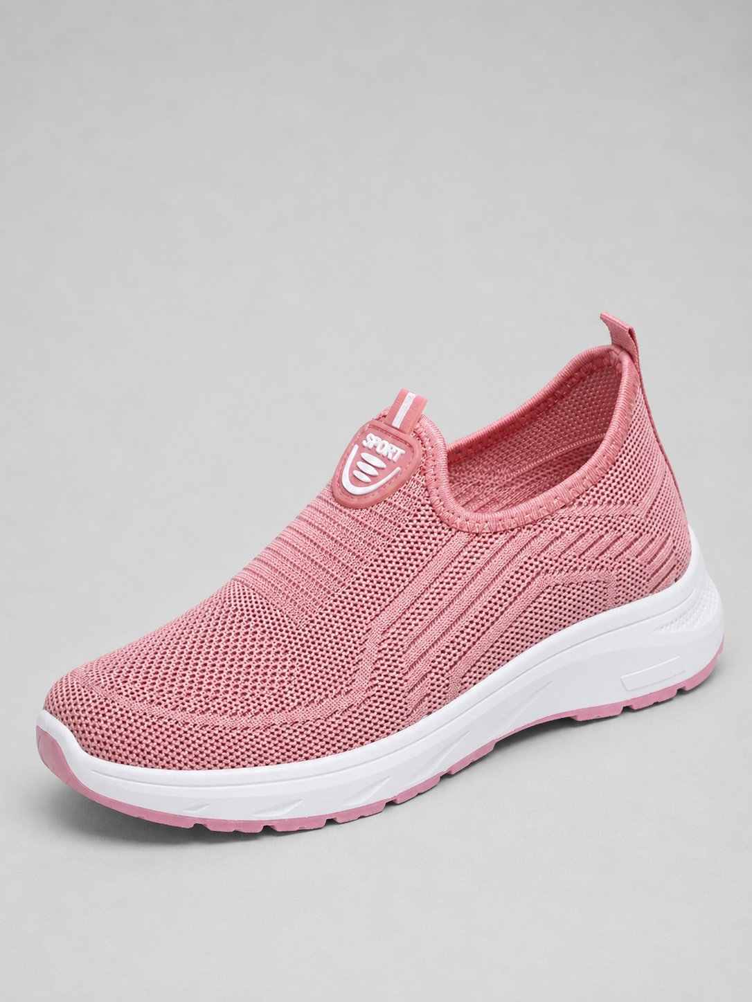 Women's Knit Slip-On Sneakers - Pink