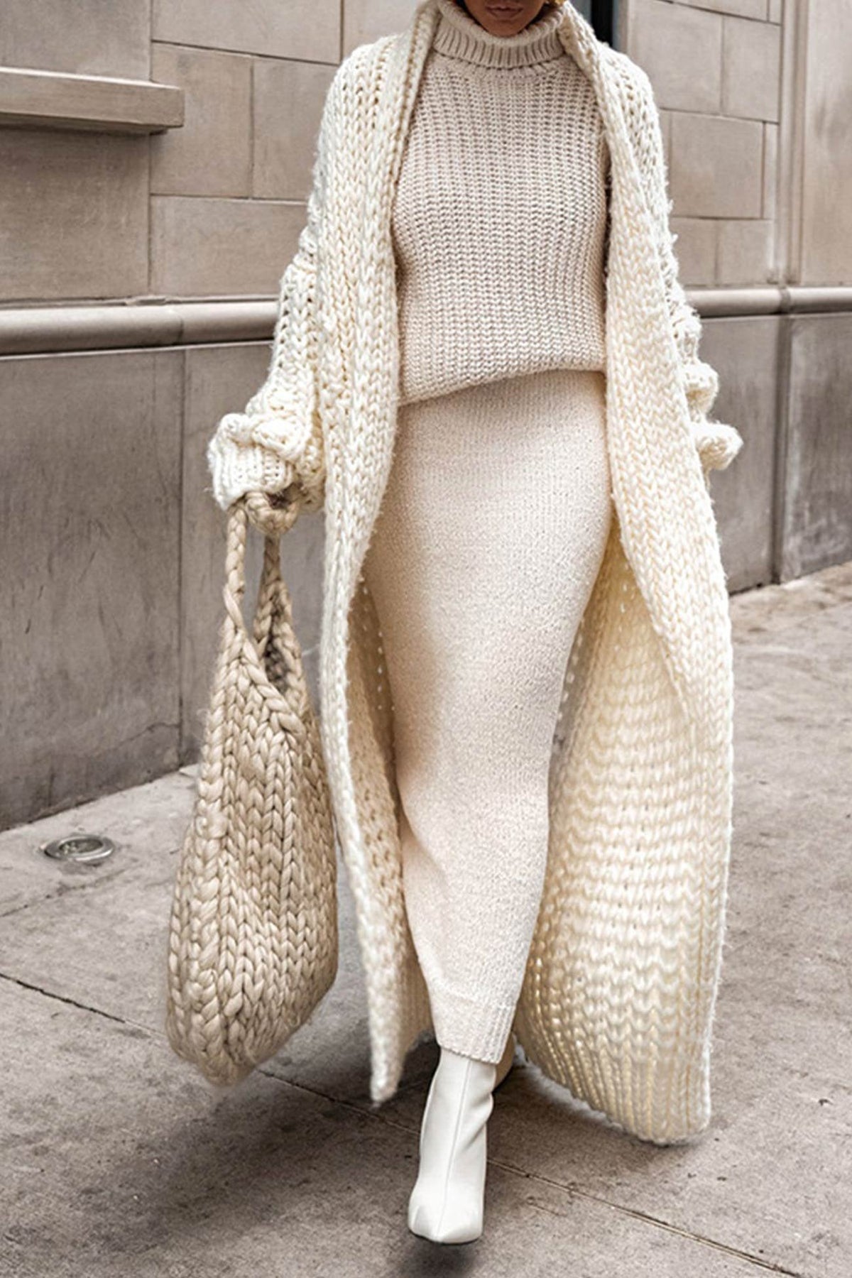 Women's Oversized Maxi Wool Cardigan
