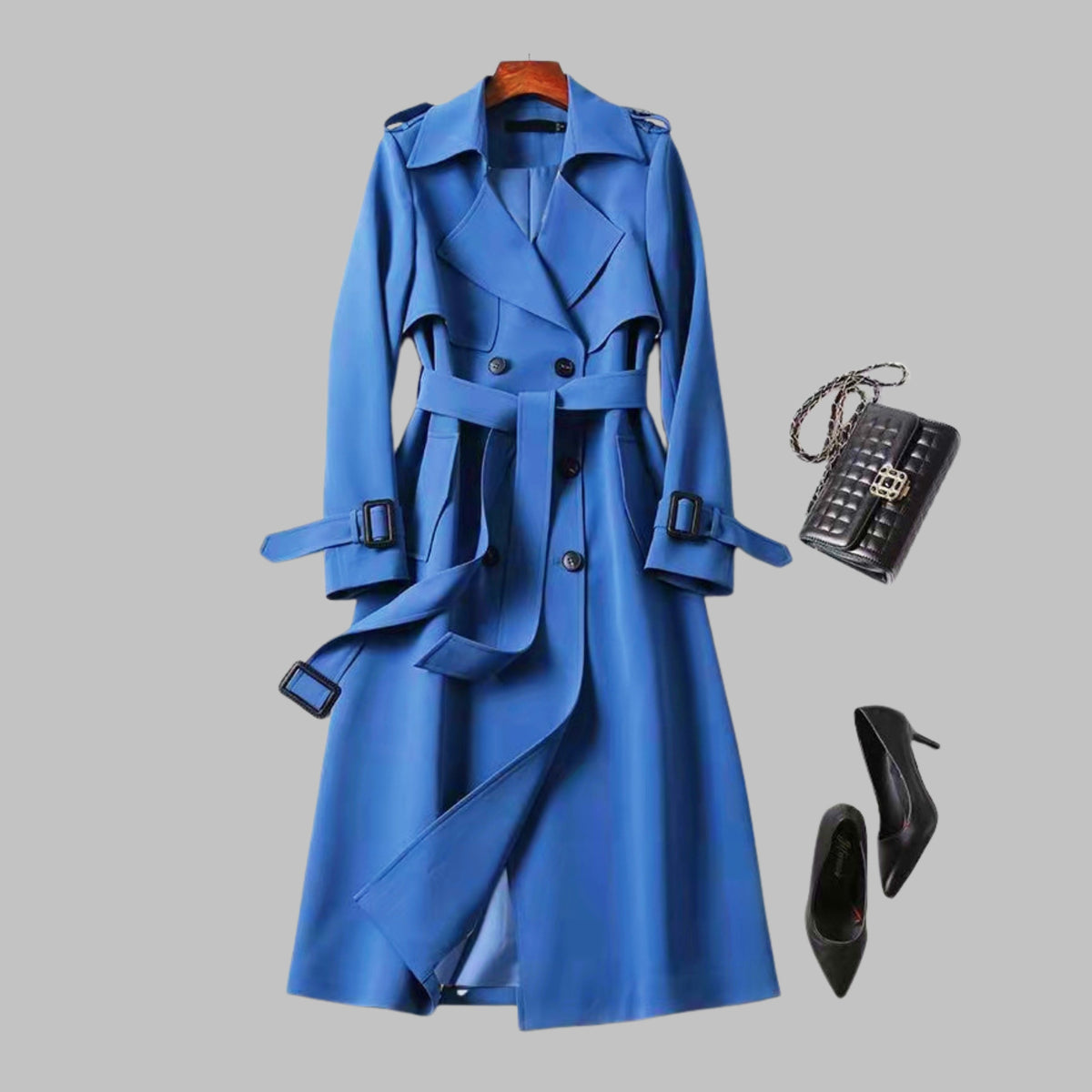 Women's Trench Coat - Blue