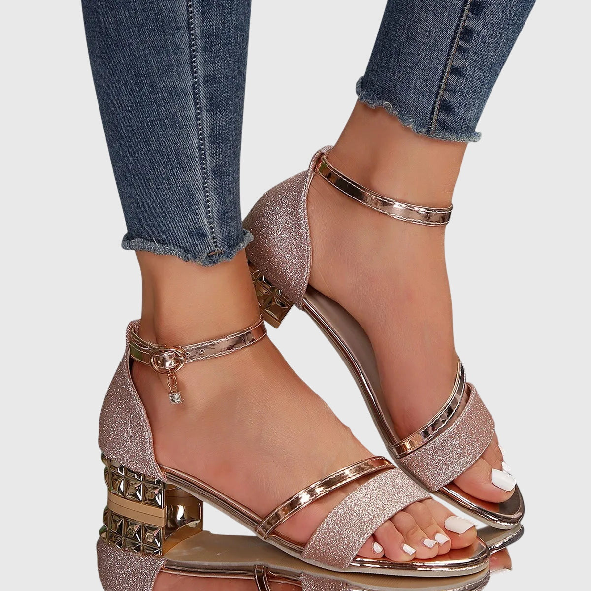 Tessa Women's Ankle Strap Block Heel Sandals 4
